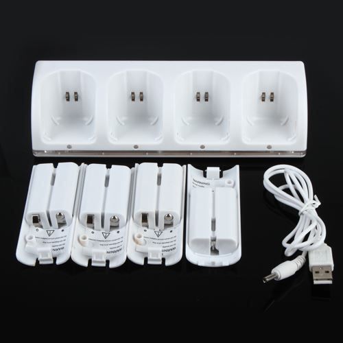 Caricabatterie: Wii Controller Ladestatio mit 4 Akku – Nuovo (secondo la descrizione) da Thun venduto da thunshop 2