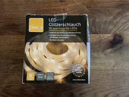 Dekor LED-Glitzerschlauch 5m warmweiss NEU