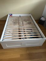 IKEA BRIMNES bed frame with storage + LURÖY slatted base