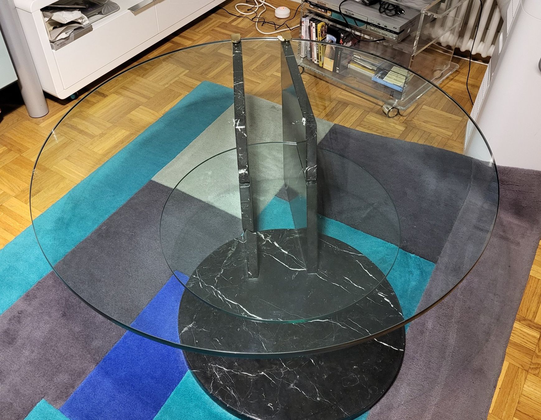 Tische: Doppelseitiger Spiegeltisch Couchtisch Glastisch  Vintage – Defekt aus Zürich von Roberto040 3