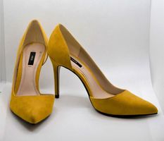 Mango Pumps Senfgelb Wildlederimitat, Gr. 36 -