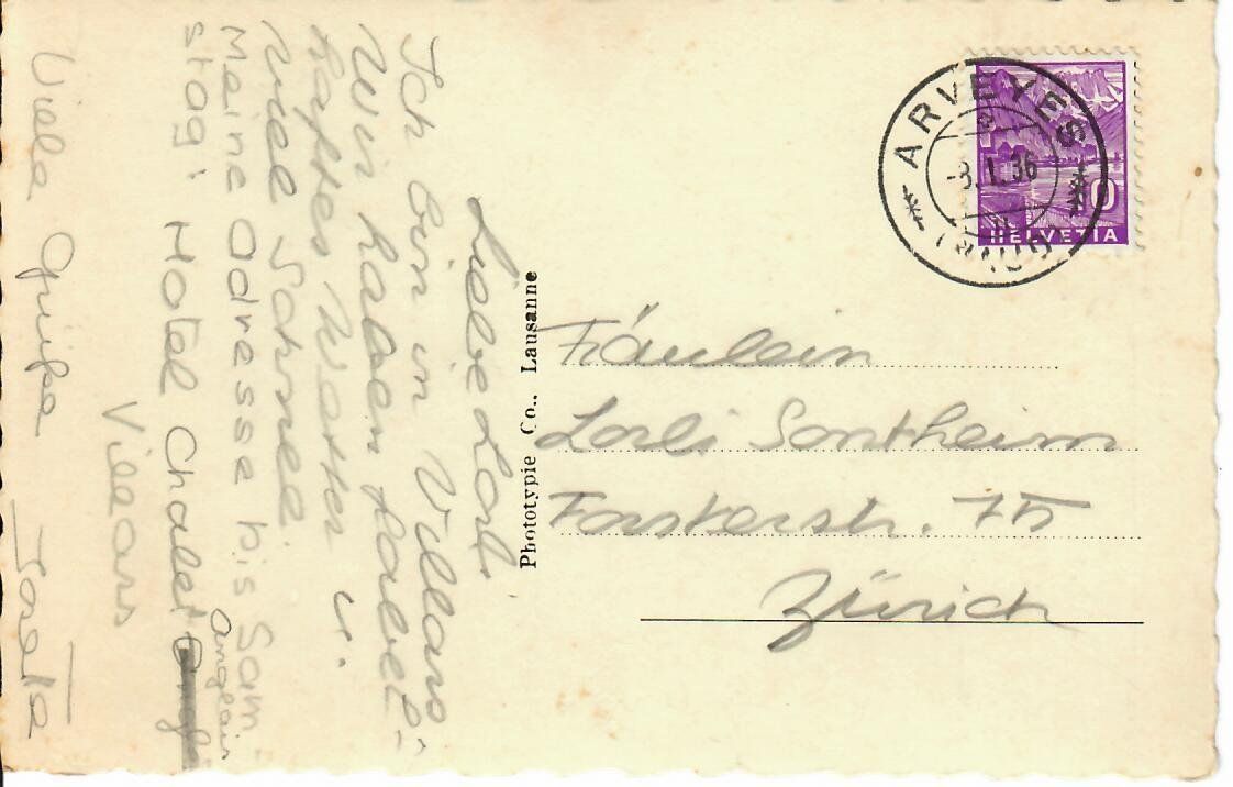 Ansichtskarten: Villars 1936 – Gebraucht aus Hochdorf von Ziegel-16 1