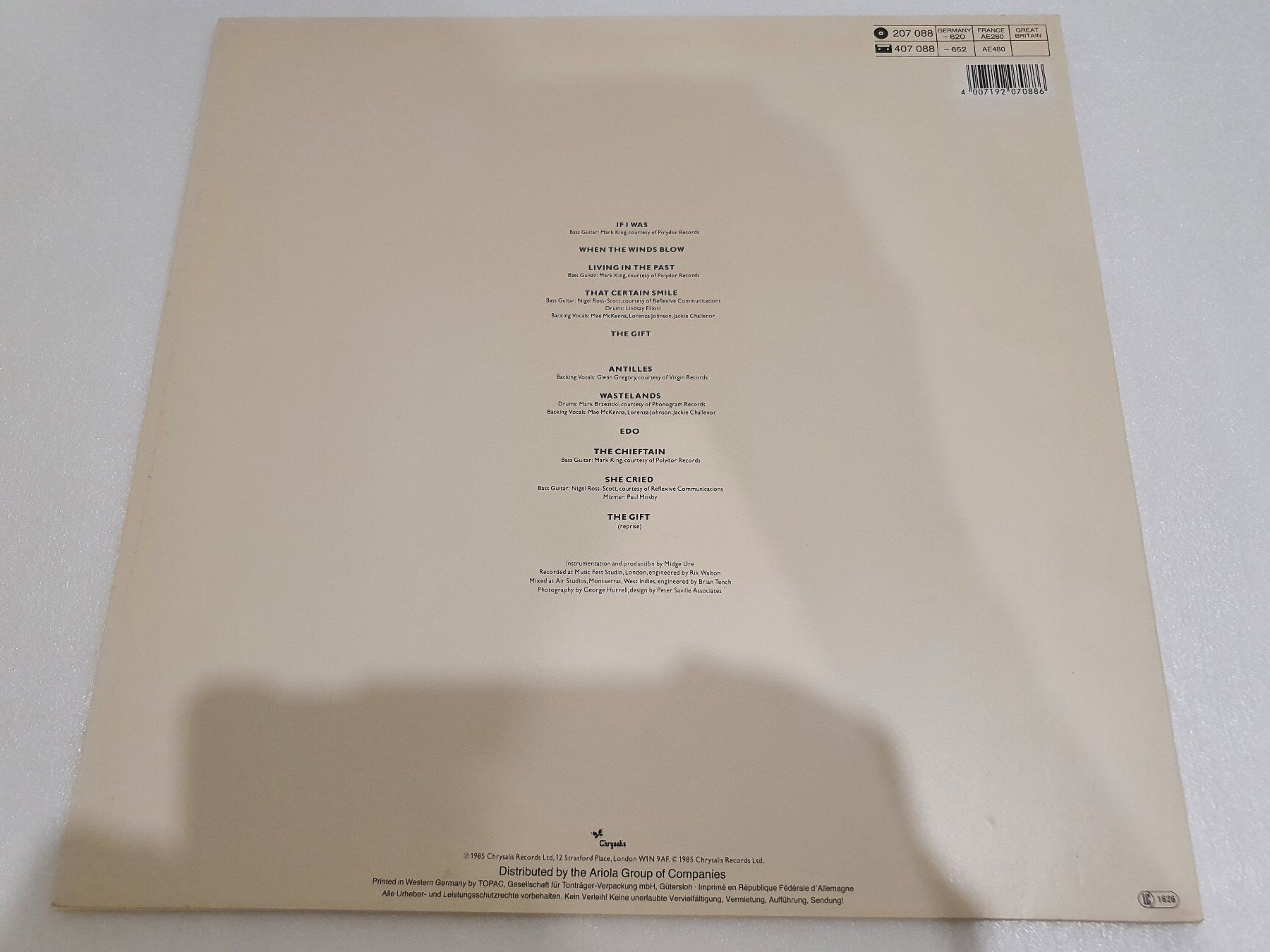 Schallplatten: Midge Ure – The Gift – Gebraucht aus Uster von Vinyl-Leidenschaft 1