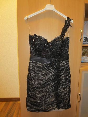 Cocktailkleid Farbe schwarz / caramel  