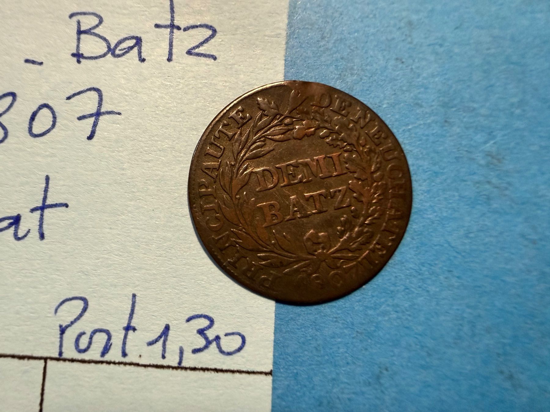 Tutti le monete: NEUCHATEL : 1/2 BATZ 1807 - bon état – Usato da genève venduto da GEnumist 2