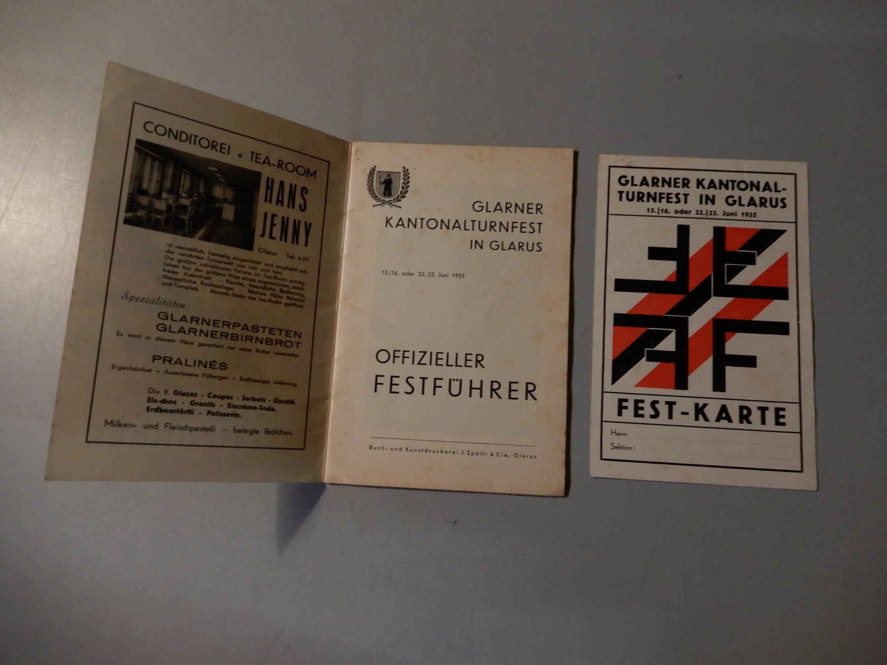 Dokumente: Glarner Kantonalturnfest 1935, Festführer – Gebraucht aus Erstfeld von Mario_boe0 1