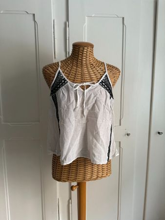 ECOTÉ - Boho Top weiss-schwarz M
