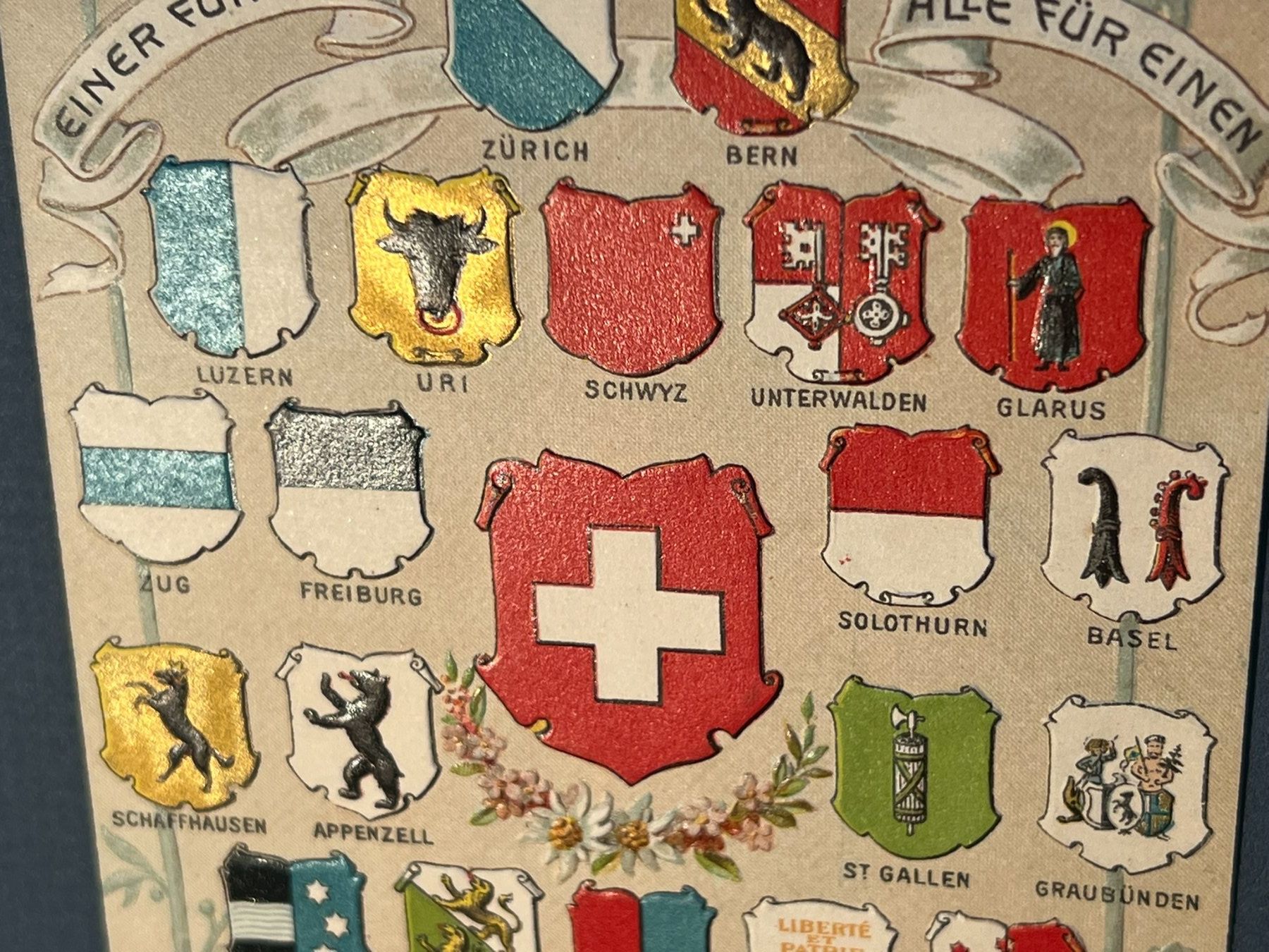 Cartoline postali: 2 AK (ca. 1900) Schweizer Wappen  + Canton de Vaud – Usato da Ebikon venduto da altiplano 3