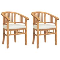 2 Stühle mit Kissen 63 x 58 x 89 cm Massivholz Teak ---- NEU