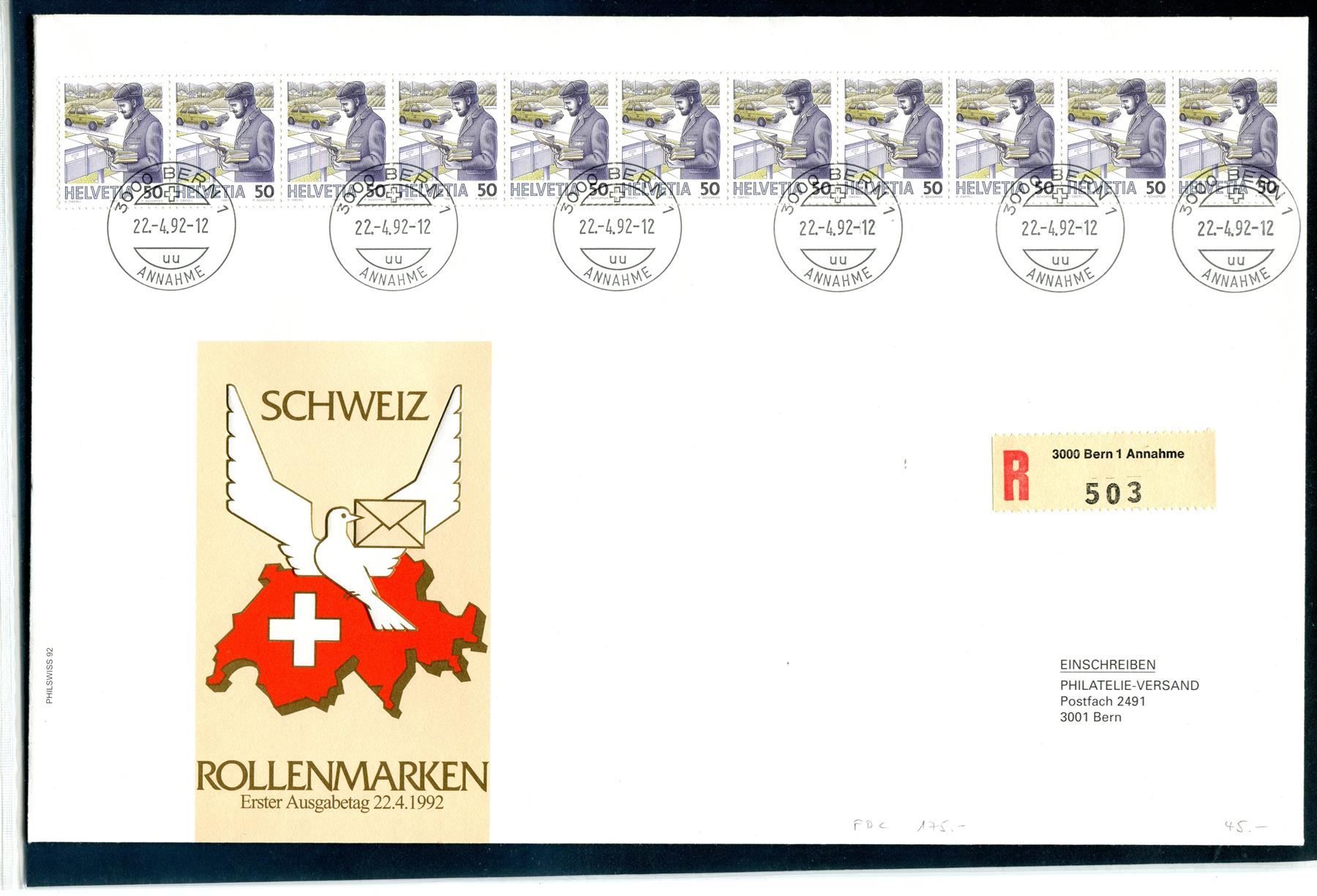 Tutti i francobolli: 1987 - 97 11er Rollenstreifen gest. und – Usato da Winterthur venduto da Kyoung 2