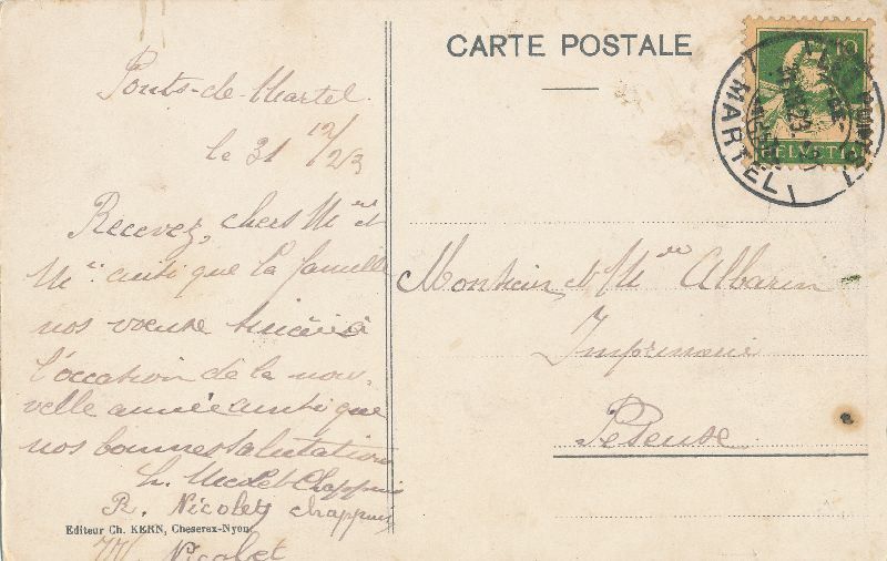Ansichtskarten: Gingins + 1923 – Gebraucht aus Emmenbrücke von teestube 1