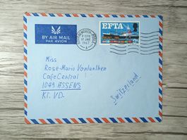 TR45 Enveloppe + Timbre England EFTA 1967