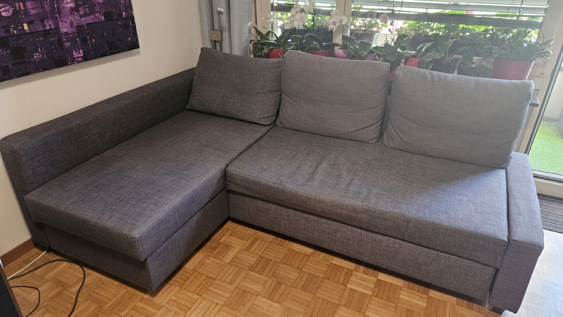 Ikea Divani: Eckbettsofa mit Bettkasten, dunkelgrau. – Usato da Dietikon venduto da StefanAl