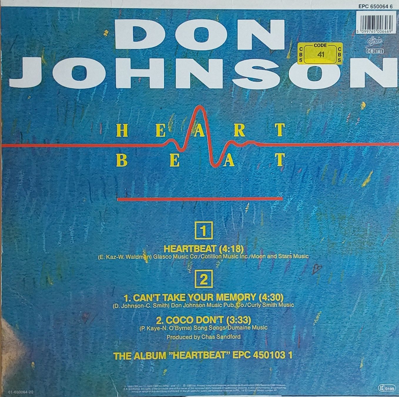 Schallplatten: Vinyl Maxi Single - Don Johnson - Heart Beat - 1986 – Gebraucht aus Villeret von Fil11 1