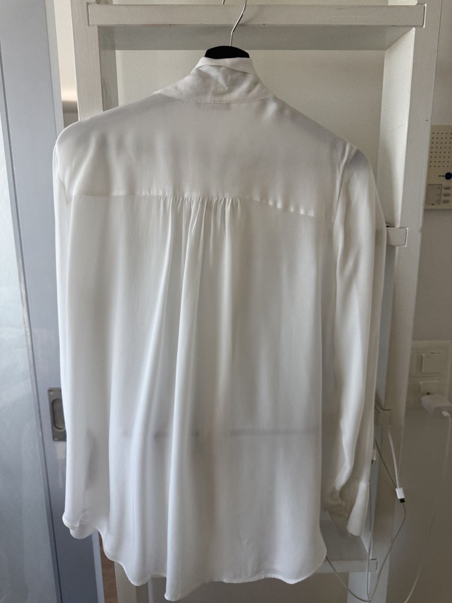 Massimo Dutti Camicette: Massimo Dutti Blouse White Size 36 Bow Neck Viscose – Usato da zug venduto da Inaar 6