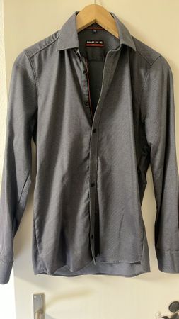 Herren Hemd von Marvelis, Graublau, Gr. 38, Slim Fit