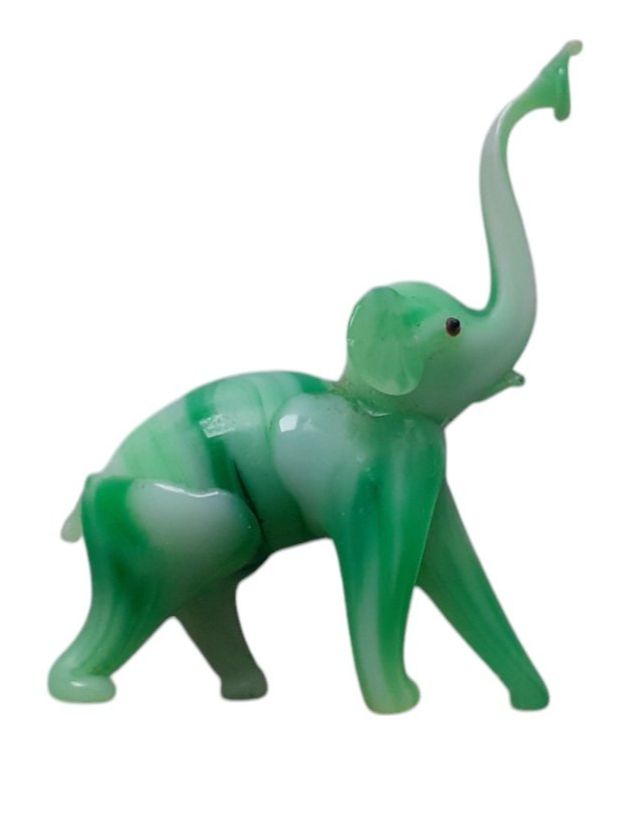 Murano Statuette: Glastier Murano grüner Elefant – Usato da Mörschwil venduto da lindaswunderkiste