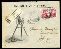 1 Illustrierter R-Brief der Im-Hof & Cie Basel nach Zofingen
