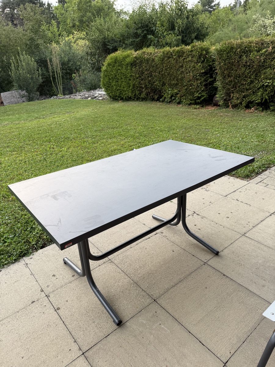 Tavoli: Gartentisch aus Metall, Anthrazit, Marke Schaffner Swiss – Usato da Müllheim Dorf venduto da Hoernlimann