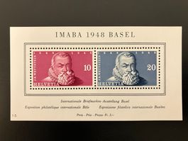 W31** Gedenkblock IMABA Basel 1948 Postfrisch KP: 100.-