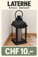 Laterne schwarz mit Kerze Metall Glas gebraucht