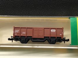 Minitrix Gueterwagen SBB, Braun, Spur N