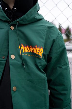 Thrasher Coach Jacke Grün - Gr. S