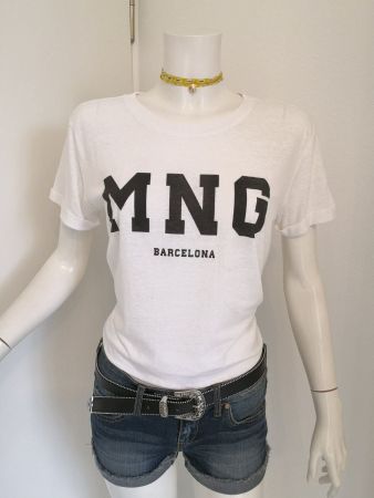 🤩MANGO T-SHIRT WEISS & MNG BARCELONA-DRUCK NEU & D&G P.