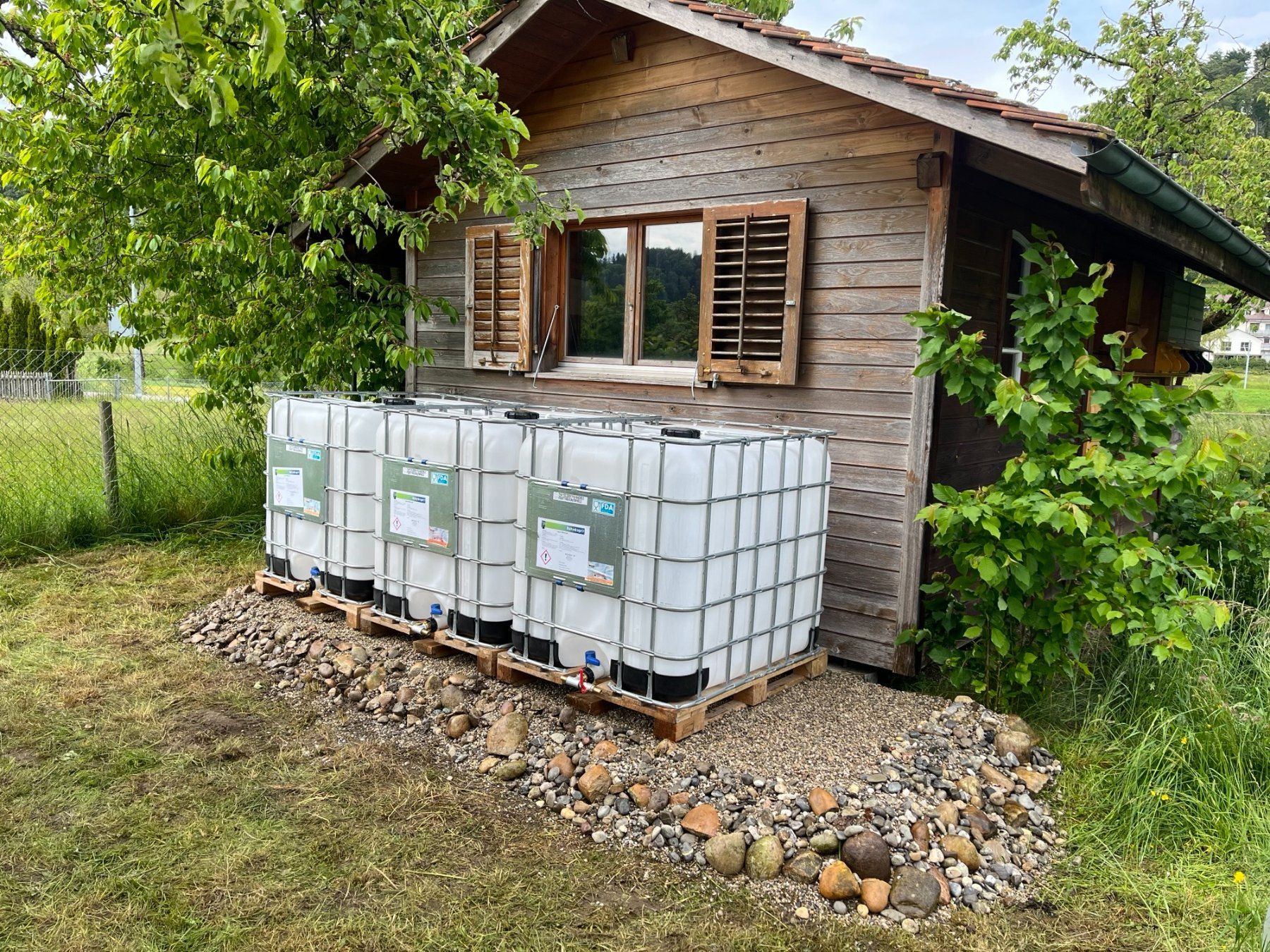 Abbeveratoi e trogoli: 3 IBC Wassertanks mit Verbindung – Usato da Rohrbach venduto da Lore93 1