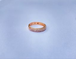 NEU & NIE GETRAGEN – 14K Roségold Diamantring 0.66 ct – Natu