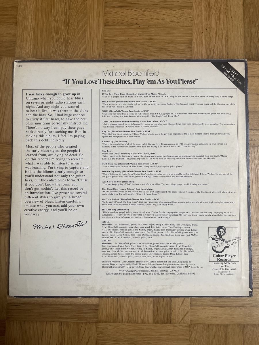Schallplatten: Michael Bloomfield Blues LP Album Vinyl – Gebraucht aus Wangen b. Olten von break72 1