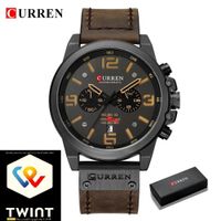 🖤 NEU Quarz Herrenuhr mit Lederband
