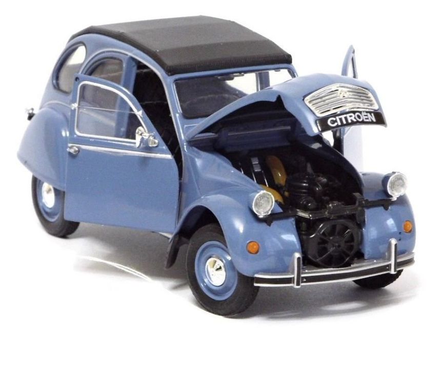 Welly – Citroën 2CV Bleue – Modèle Prêt 1:24 – Métal/Plastique – Collectionneur Adulte