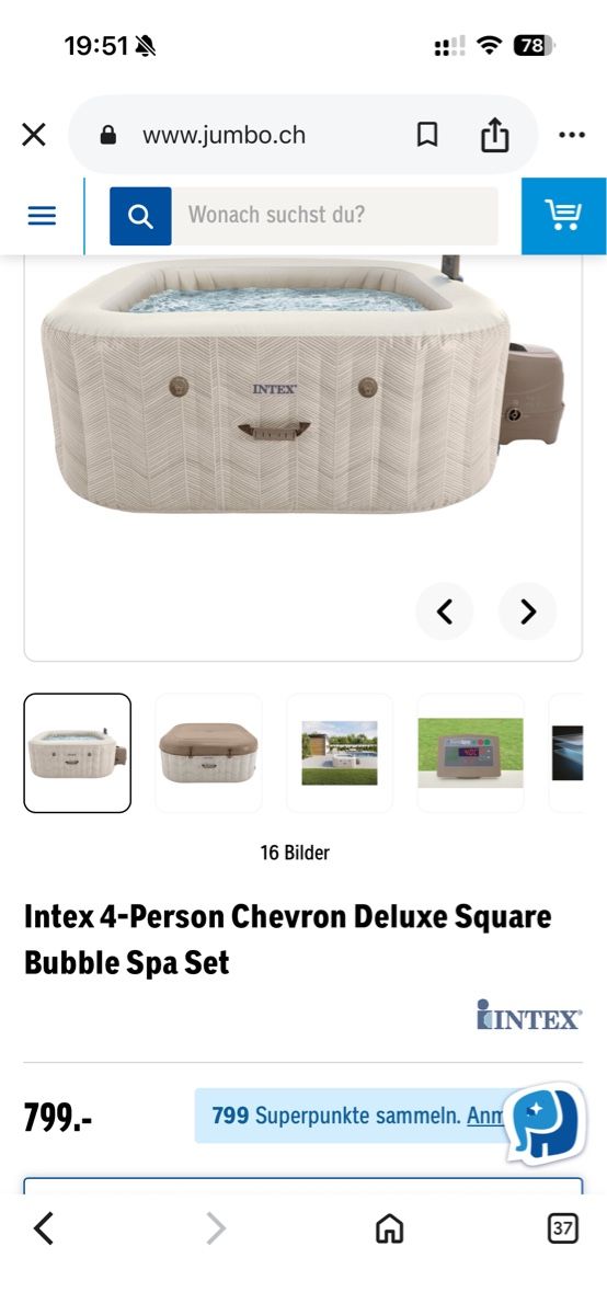 Whirlpool: Wirhlpool Intex Chevron Deluxe Square Bubble Spa – Usato da Zürich venduto da man_h82n 2