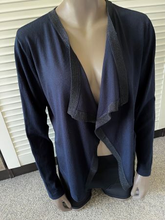 Feinstrick Jäckli, dunkelblau, Viscose-Mix, Gr.M/40