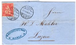 1869 FALTBRIEF-RECHNUNG VON BASEL NACH LUZERN - PA84
