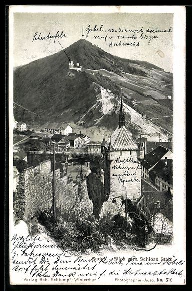 Cartoline postali: AK Baden, Blick vom Schloss Stein, 1903 – Usato da Berlin venduto da bartko-reher