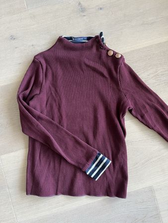 Petit Bateau Pullover, Gr. S, bordeaux, toller Ausschnitt