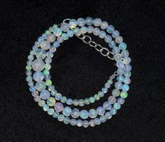 Natürliche äthiopische Welo-Opal-Feuerperlen-Halskette 40 cm