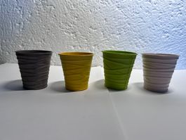 Deko-Blumentopf Set (Bunt / Metall)