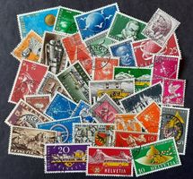 6-13-1 Timbres Helvetia oblitérés et neufs. Diverses années.