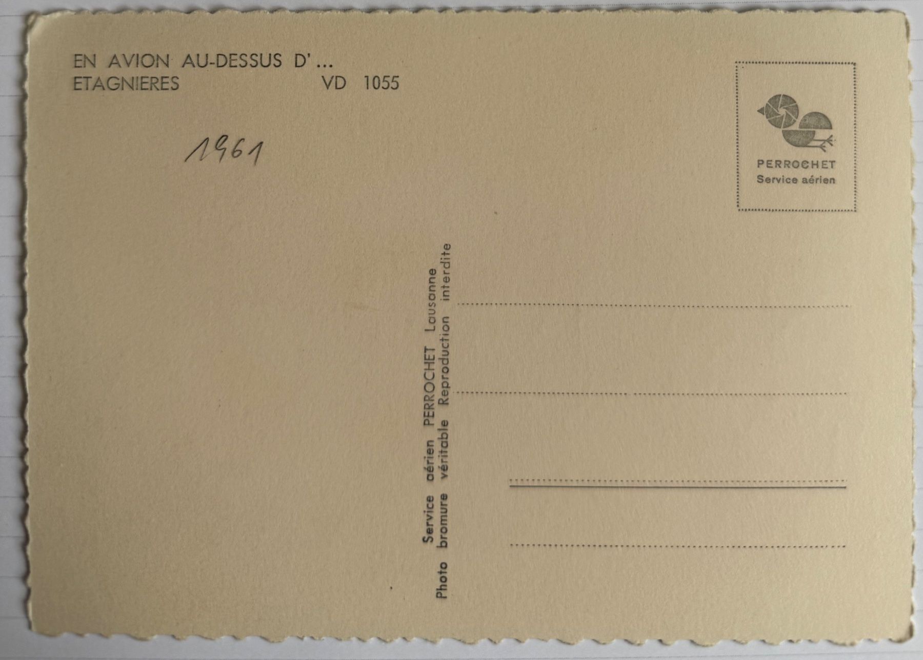 Cartoline postali: Echallens - Belle vue aérienne vers 1950 – Usato da Lutry venduto da Ediego 1