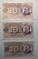 Alte Schweizer Banknoten für Sammler 10er Noten, 3 Stk.