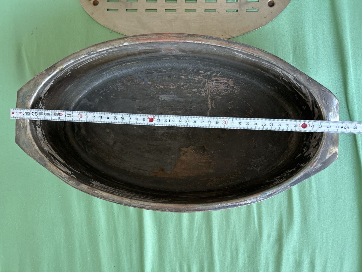Pentole: Kupfer Bräter oval mit Deckel und Einsatz (I21) – Usato da Neuenhof venduto da SchnaeppliAllerlei 2