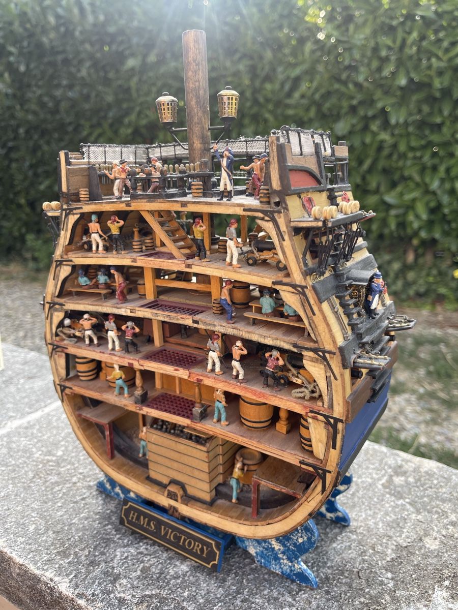 Kit di modellismo & Modellini statici: Schiffsmodell HMS Victory Schnittmodell mit Vitrine – Usato da Basel venduto da torthum 5