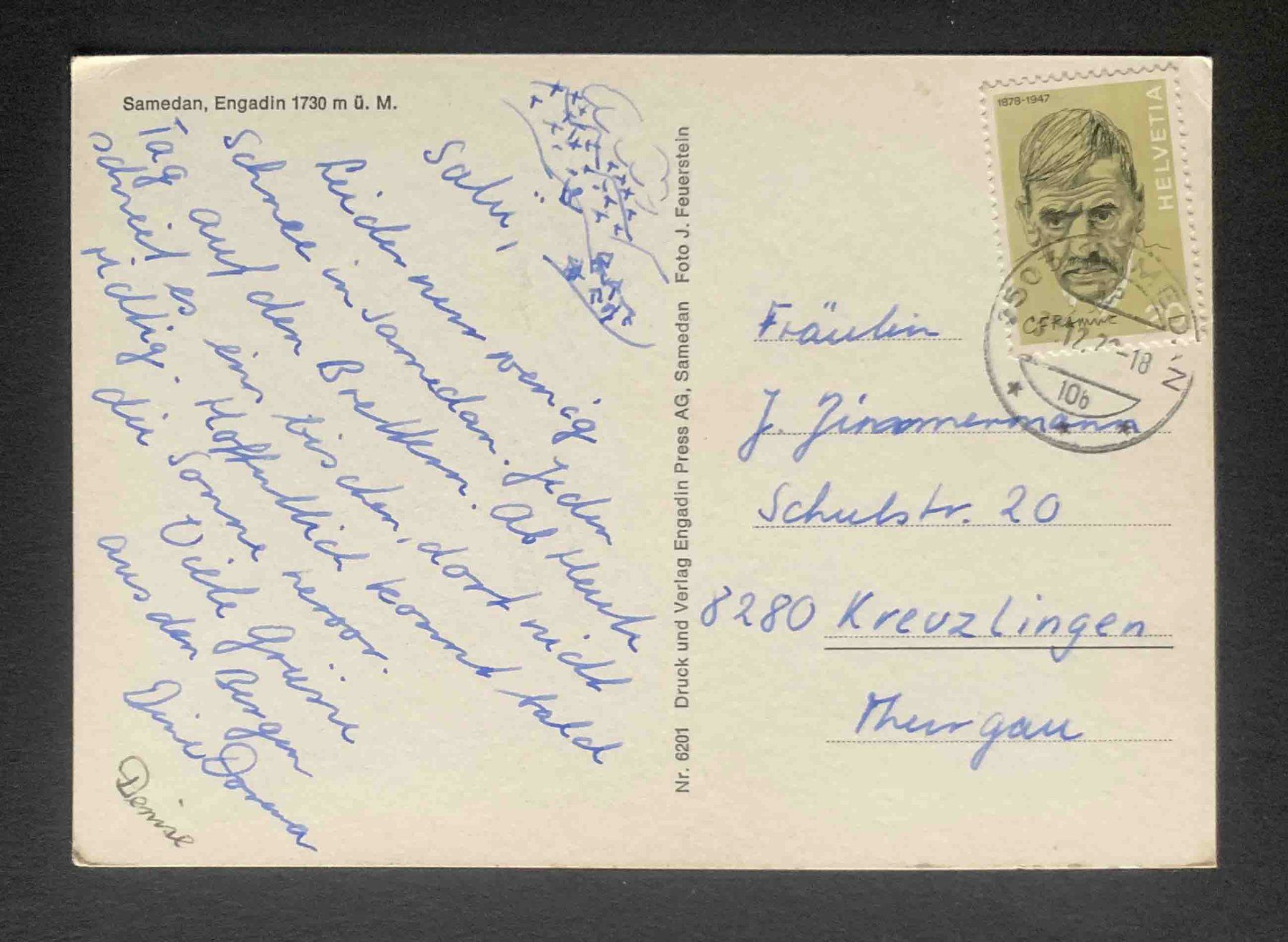 Cartoline postali: AK Samedan Engadin – Usato da Goldau venduto da artelier1 1