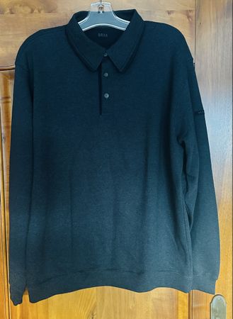 Brax Poloshirt Langarm Baumwolle Grau Gr. M -