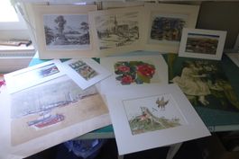 Lot Bilder - Litho, Drucke, Stiche, usw. im PP = 10 Bilder