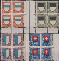 1922, J25-J24 Satz Viererblöcke postfrisch **. Kat: 200.-