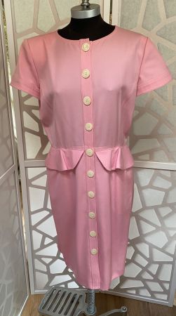 Classic VALENTINO  pink vintage day dress. IT44/FR42